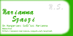 marianna szaszi business card
